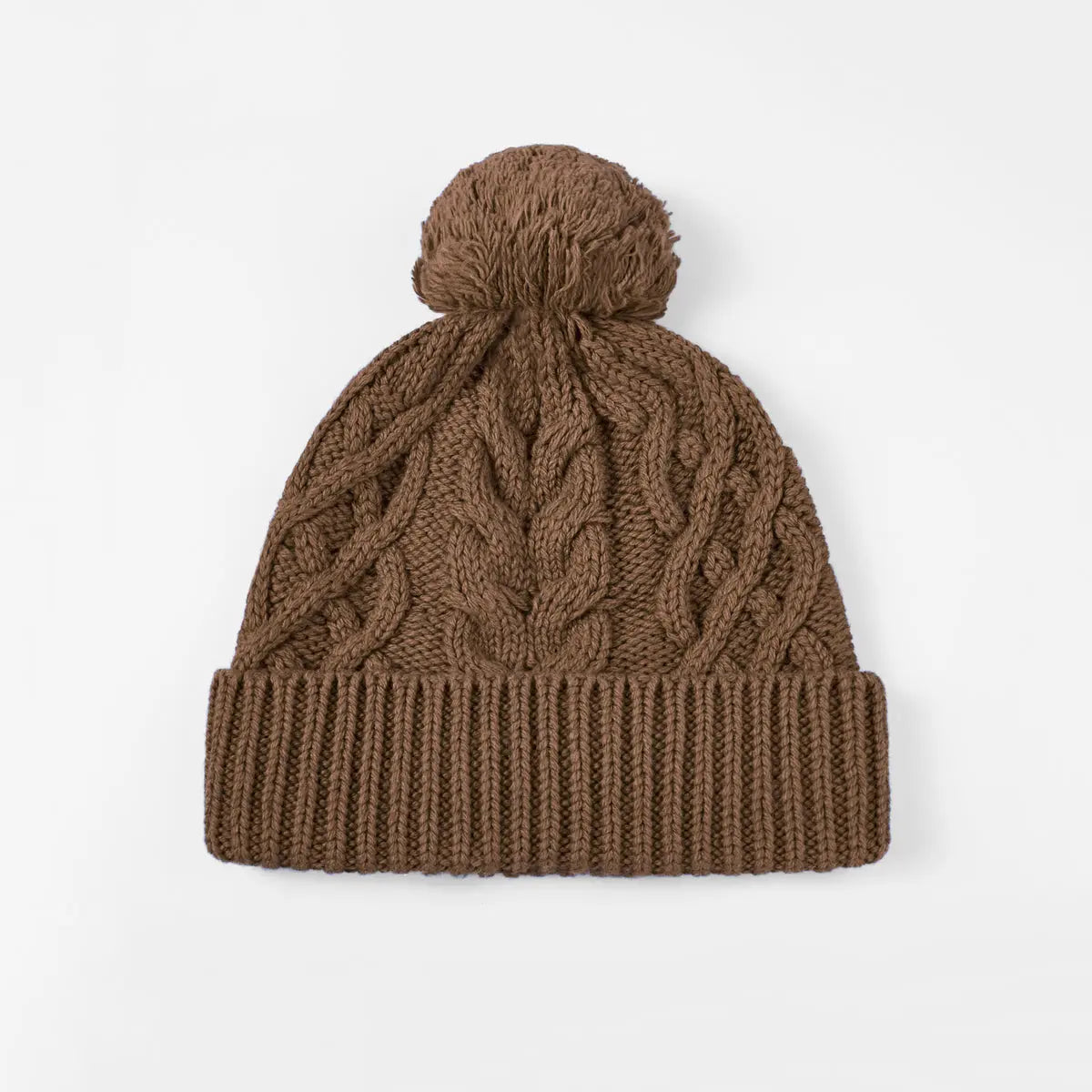 Blank Cable Knit Pom Pom Beanie Wholesale - 1168