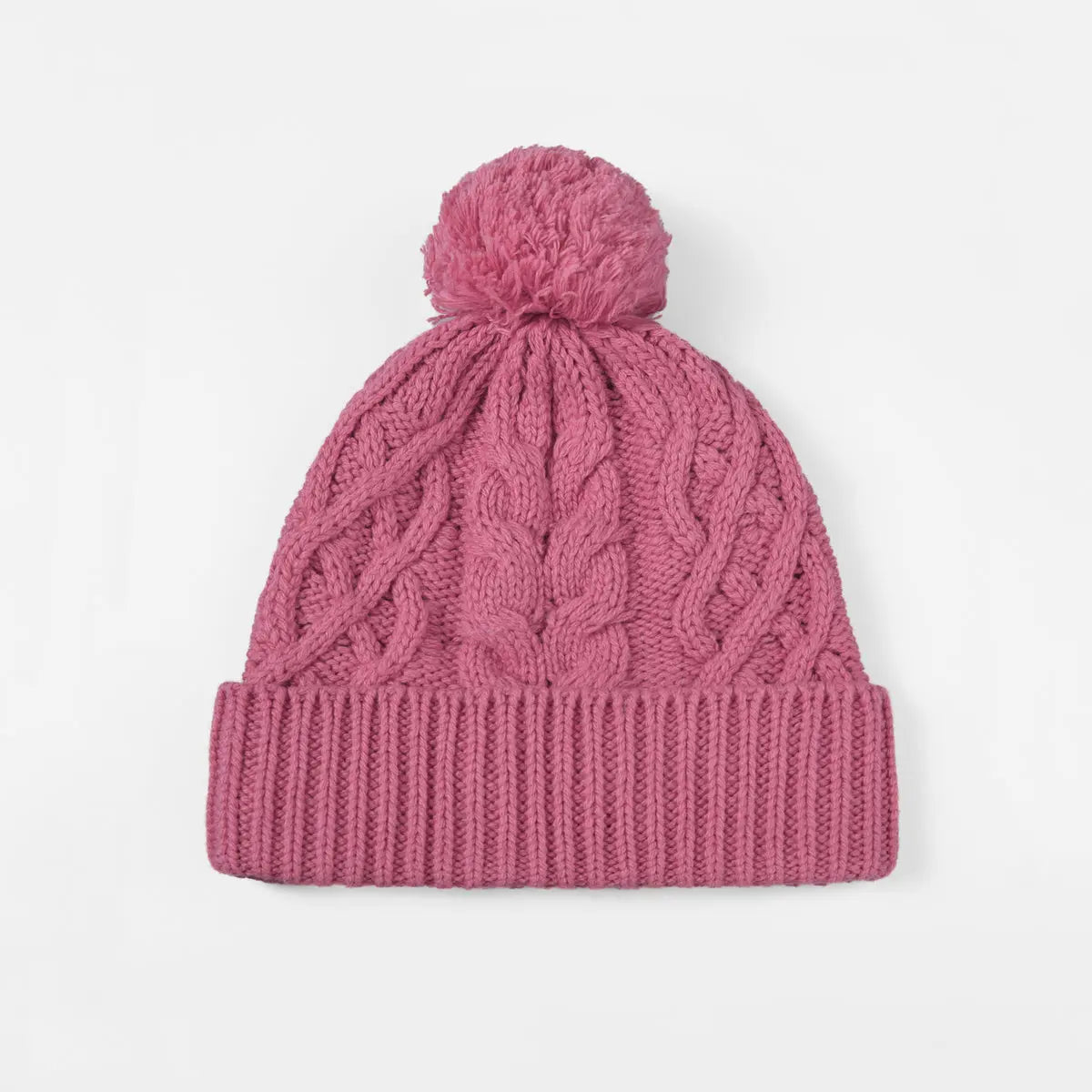 Blank Cable Knit Pom Pom Beanie Wholesale - 1168
