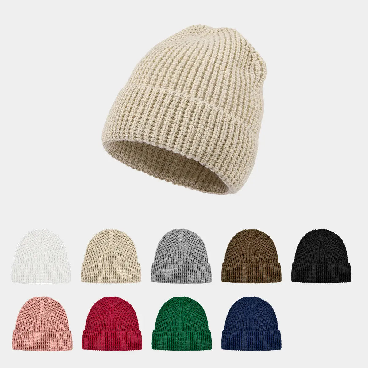 Blank Waffle Knit Cuffed Performance Beanie Wholesale - 1546 Foremost Hat