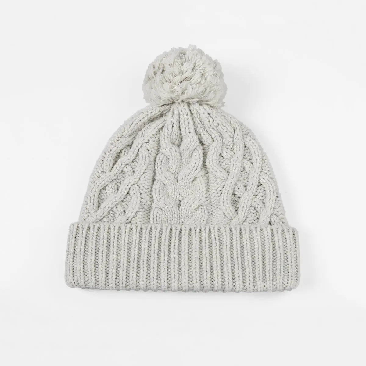Blank Cable Knit Pom Pom Beanie Wholesale - 1168