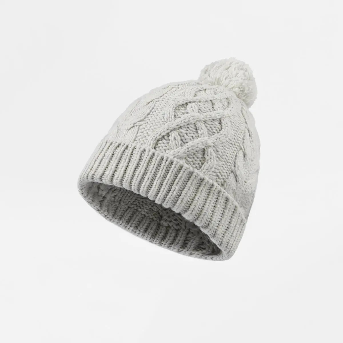 Blank Cable Knit Pom Pom Beanie Wholesale - 1168