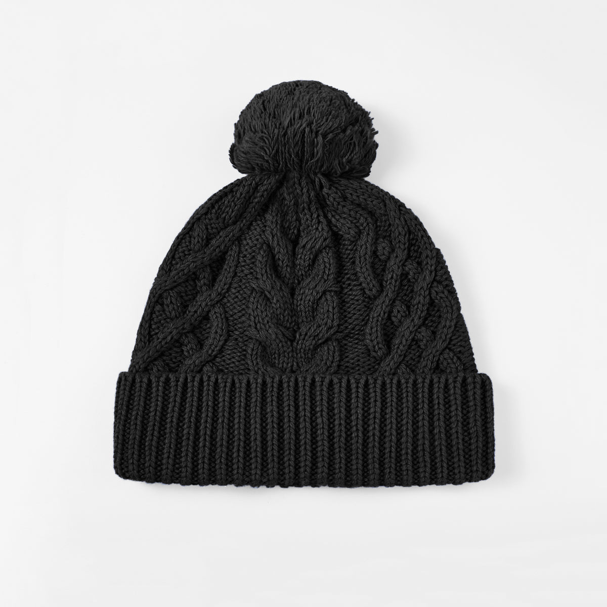 Blank Cable Knit Pom Pom Beanie Wholesale - 1168