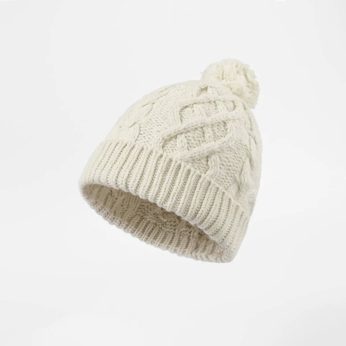 Blank Cable Knit Pom Pom Beanie Wholesale - 1168