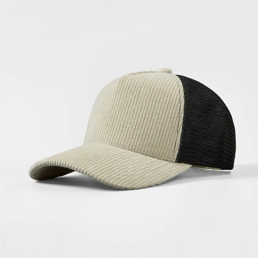 Blank 5 Panel Corduroy Trucker Hats Wholesale - 5129