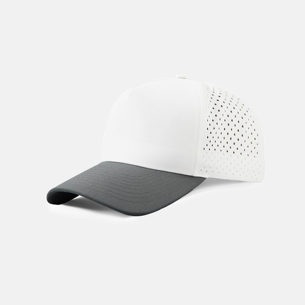Blank Laser Perforated 5 Panel Performance Snapback Golf Hat Wholesale - 6526 (Recycled Polyester)