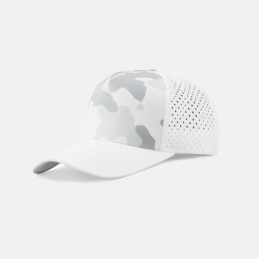 Blank Laser Perforated 5 Panel Performance Snapback Golf Hat Wholesale - 6526 (Recycled Polyester)