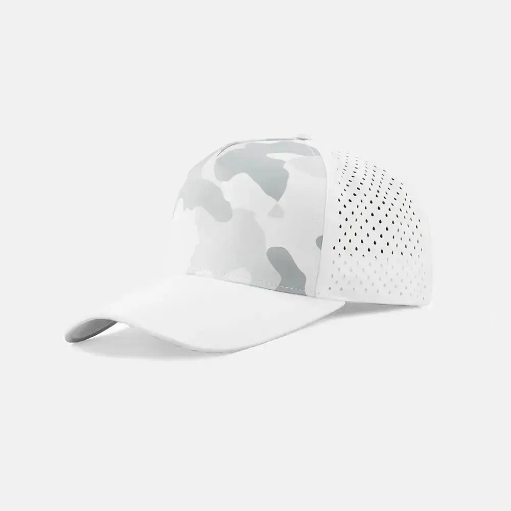 Blank Laser Perforated 5 Panel Performance Snapback Golf Hat Wholesale - 6526 (Recycled Polyester)