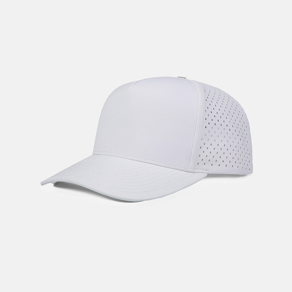 Blank Laser Perforated 5 Panel Performance Snapback Golf Hat Wholesale - 6526 (Recycled Polyester)