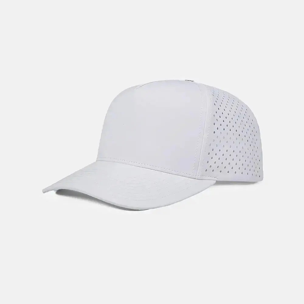 Blank Laser Perforated 5 Panel Performance Snapback Golf Hat Wholesale - 6526 (Recycled Polyester)