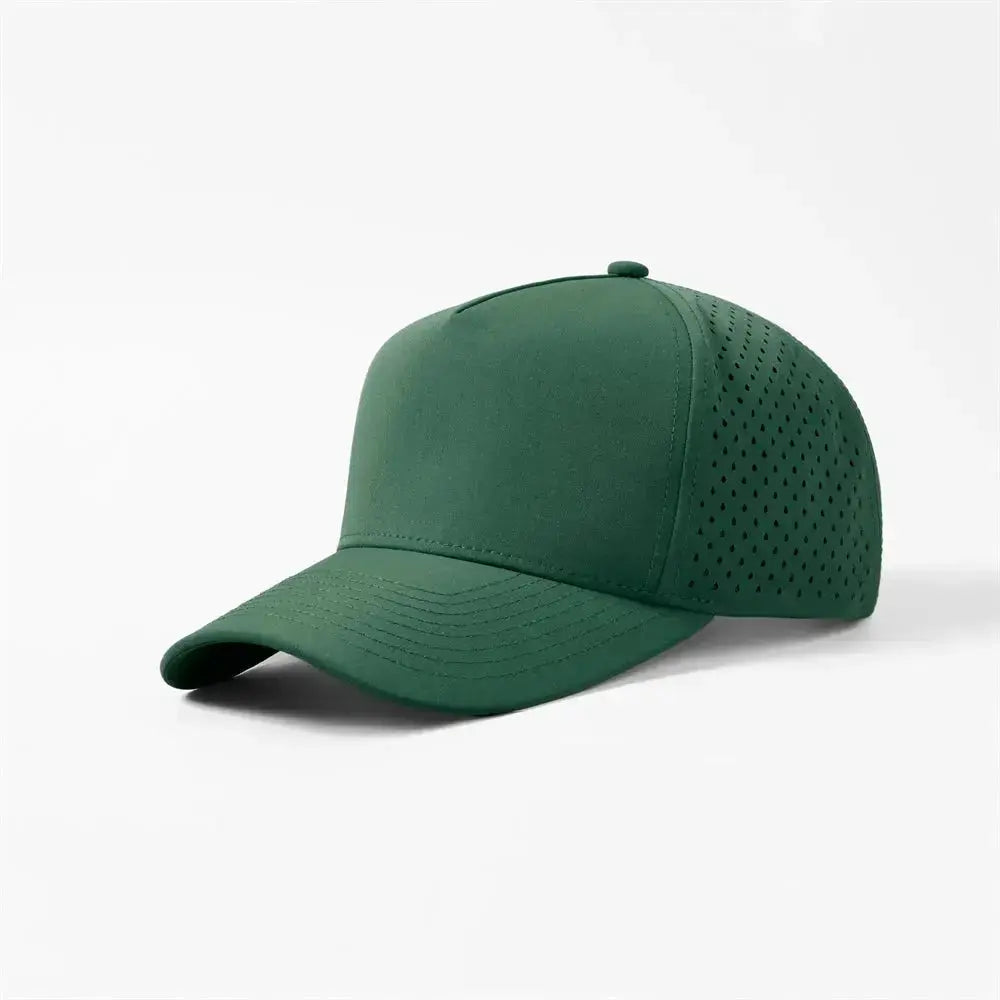 Blank Laser Perforated 5 Panel Performance Snapback Golf Hat Wholesale - 6526 (Recycled Polyester)
