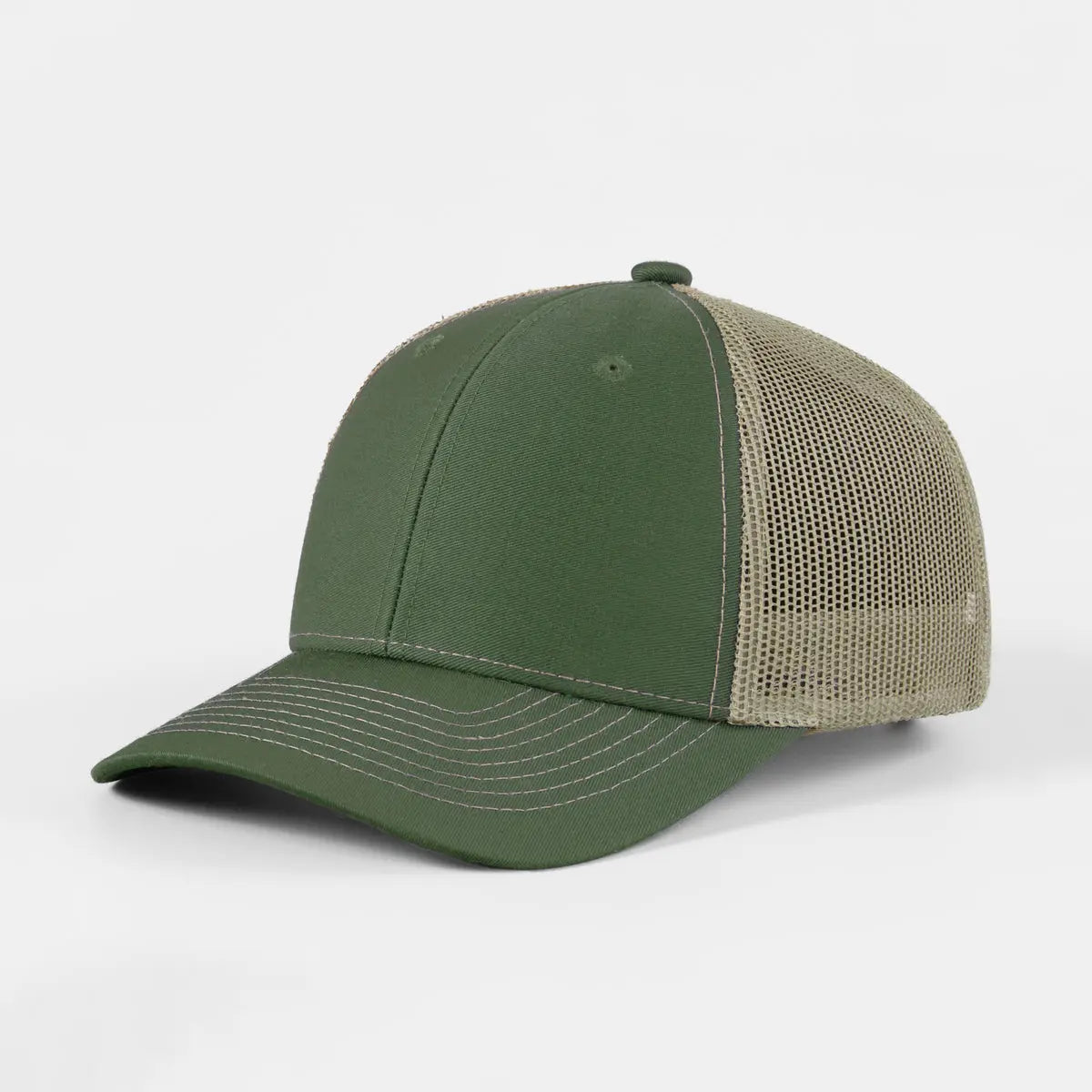 Wholesale Blank 6 Panel Mid Profile Structured Trucker Hat - 7018 Foremost Hat