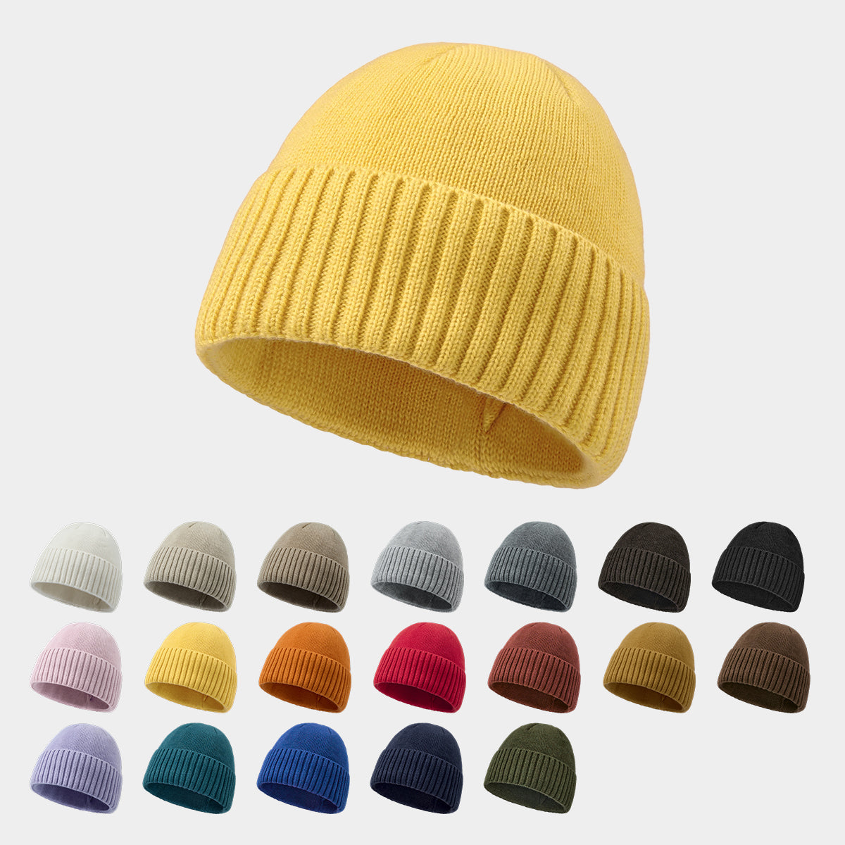 Blank Classic Ribbed Knit Wool Beanie Wholesale - 1188