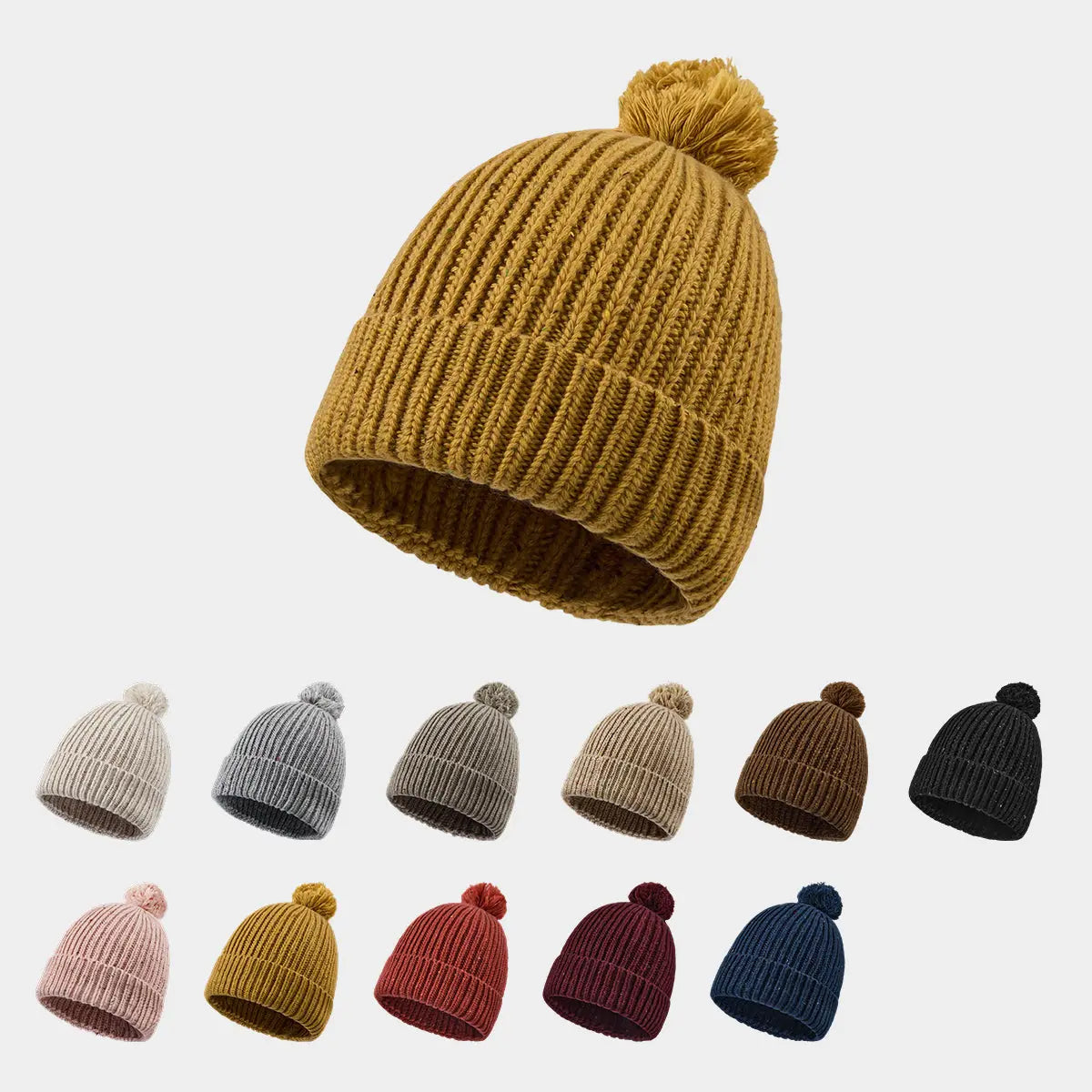 Blank Wool Flecked Pom Pom Beanie Wholesale - 1192