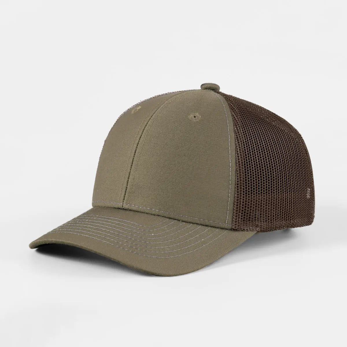 Wholesale Blank 6 Panel Mid Profile Structured Trucker Hat - 7018 Foremost Hat