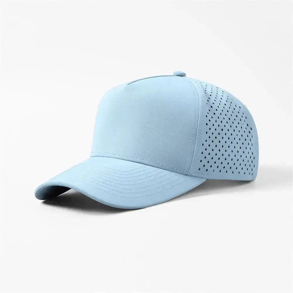 Blank Laser Perforated 5 Panel Performance Snapback Golf Hat Wholesale - 6526 (Recycled Polyester)