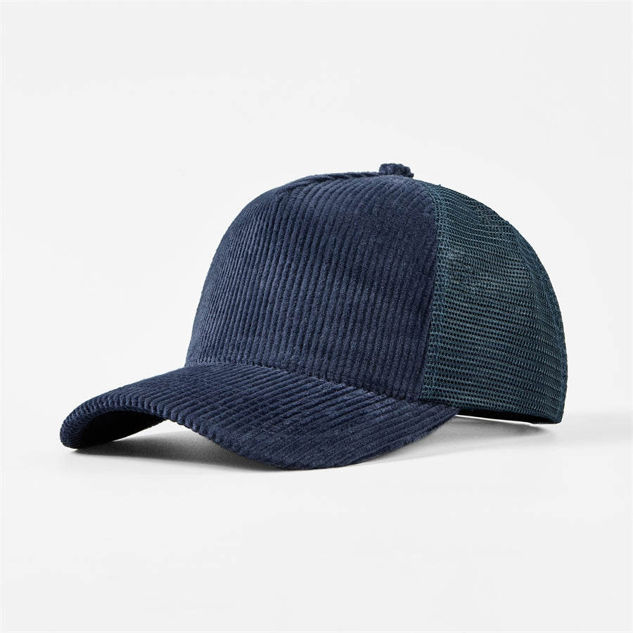 Blank 5 Panel Corduroy Trucker Hats Wholesale - 5129