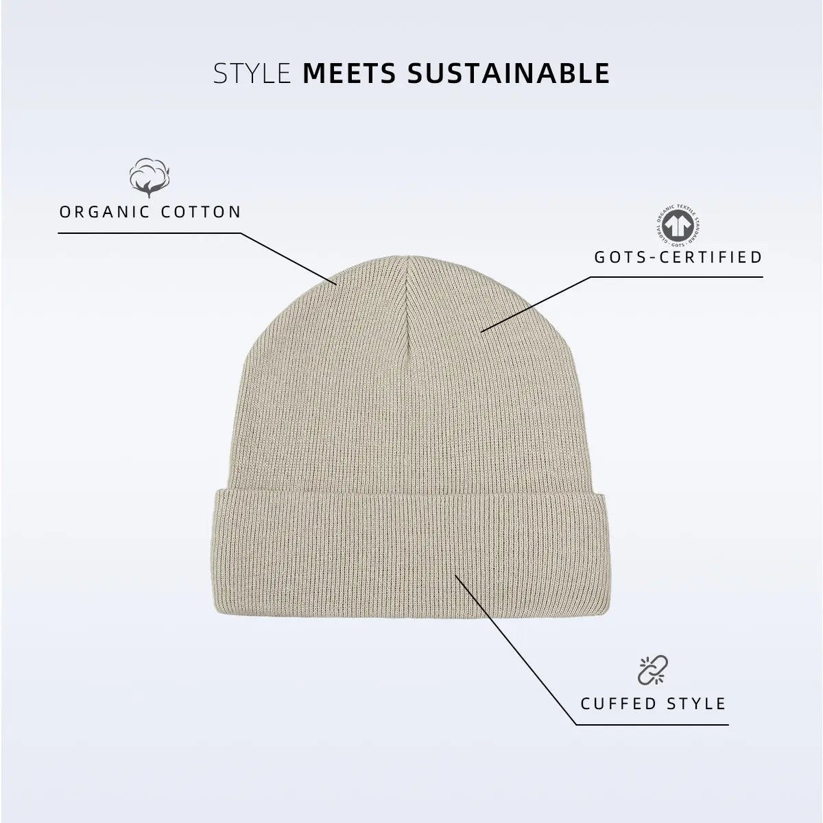 Blank 100% Organic Cotton Kids Beanie Wholesale - 1202