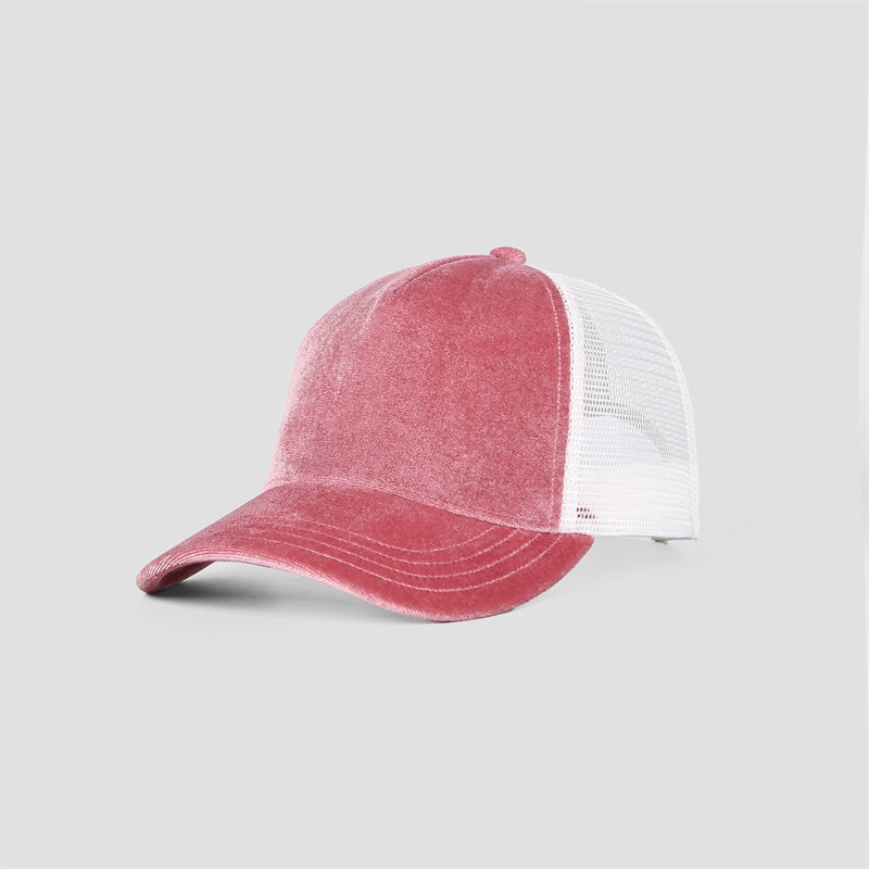 Blank 5 Panel Velvet Trucker Hat Wholesale - 6529