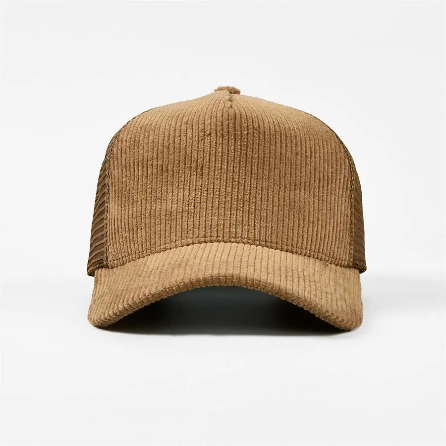 Blank 5 Panel Corduroy Trucker Hats Wholesale - 5129