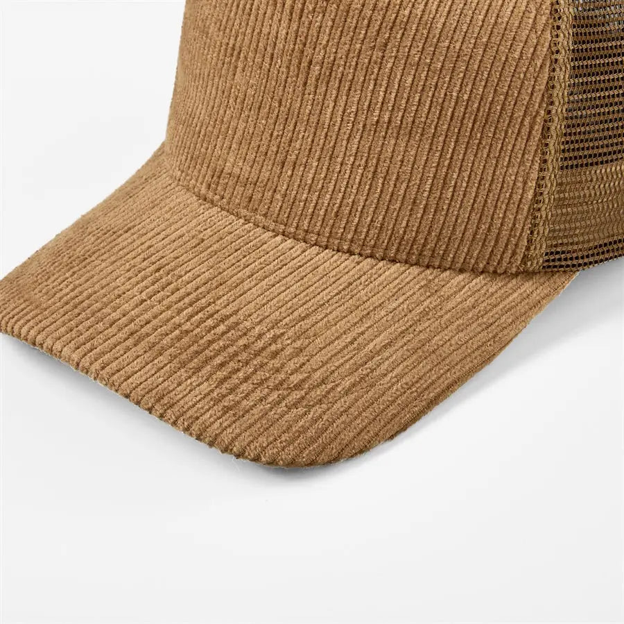 Blank 5 Panel Corduroy Trucker Hats Wholesale - 5129