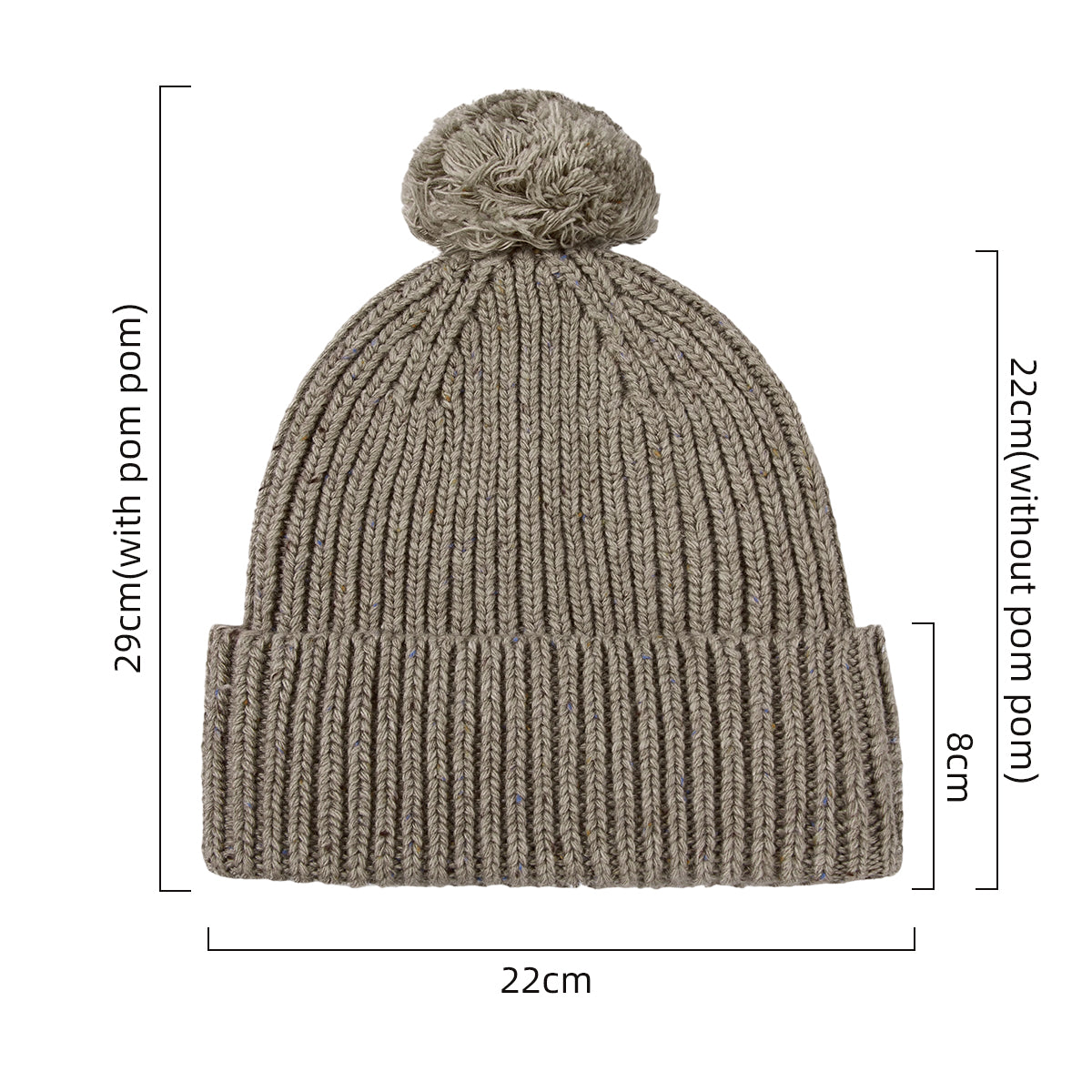 Blank Wool Flecked Pom Pom Beanie Wholesale - 1192