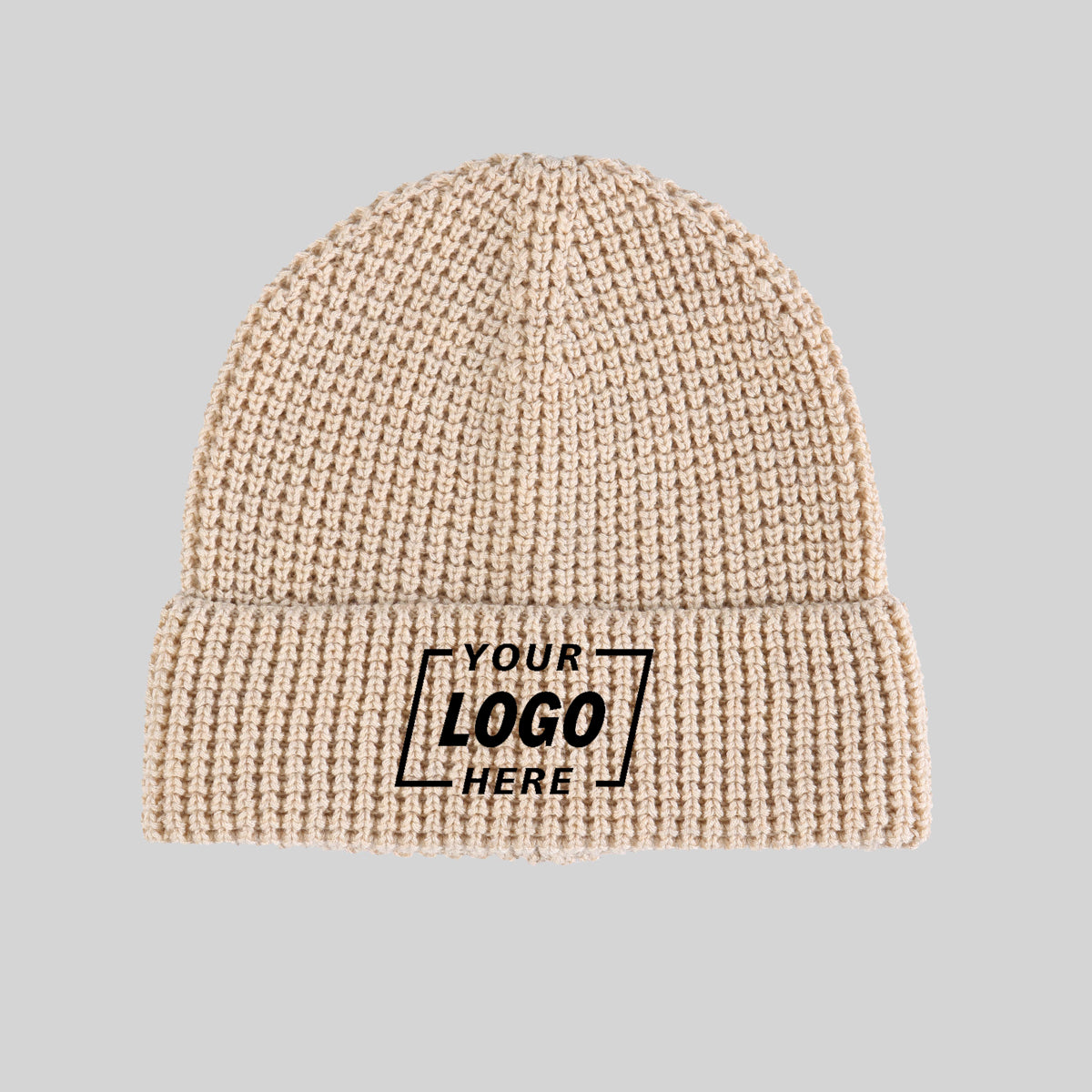 Blank Waffle Knit Cuffed Performance Beanie Wholesale - 1546