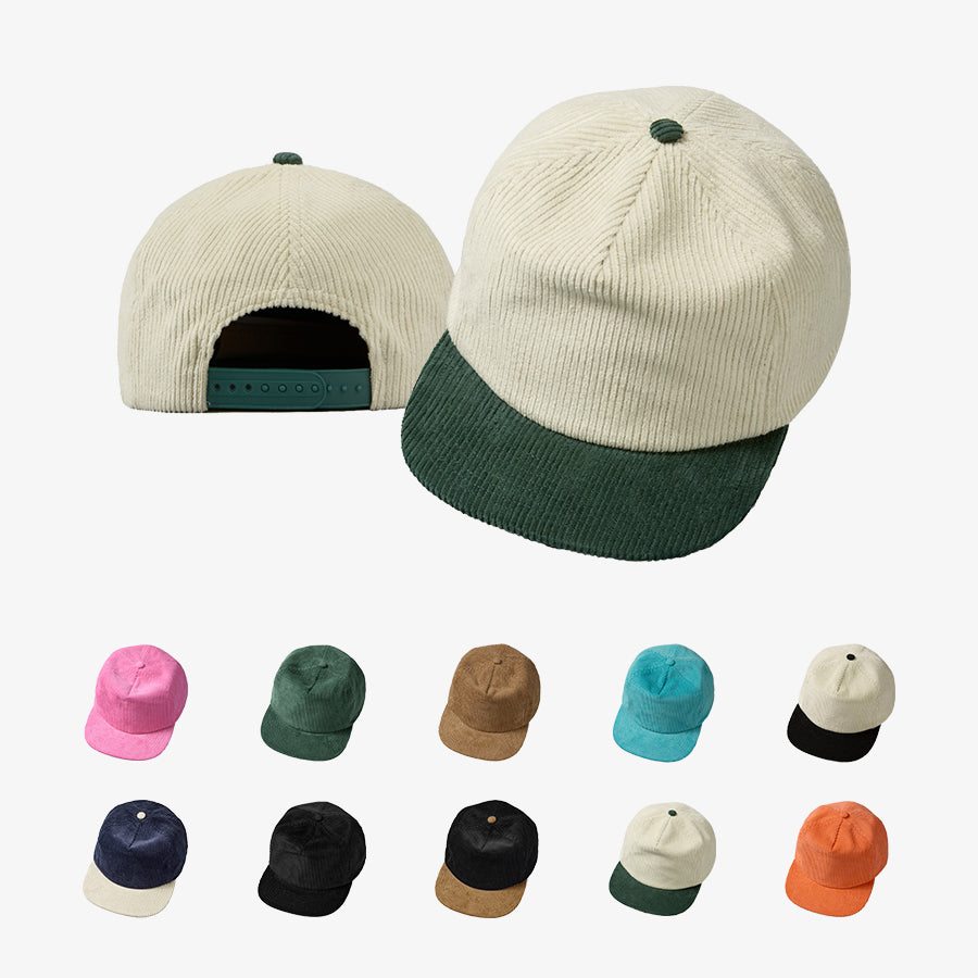 Blank 5 Panel Corduroy Snapback Hat Wholesale - 5123