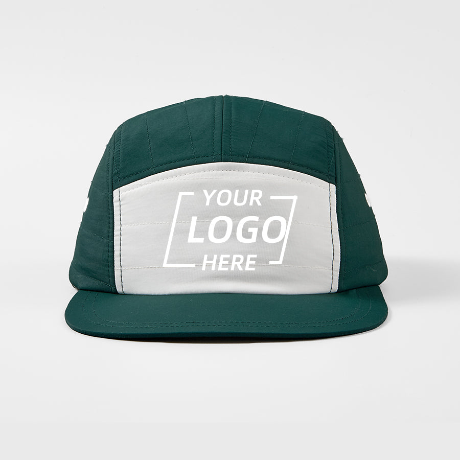 Blank 5 Panel Water Repellent Quilted Camper Cap for Winter - 5128