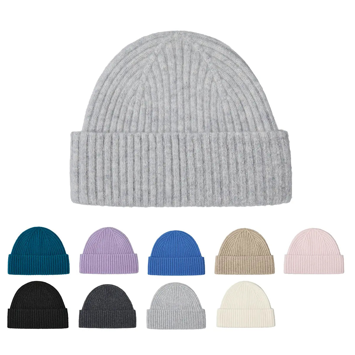 Blank Cuffed Merino Wool Beanie Wholesale - 1224