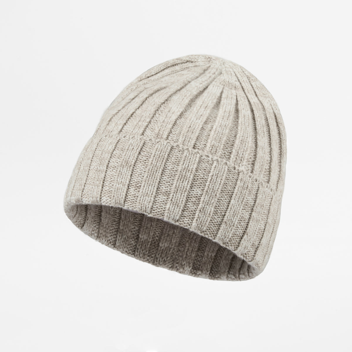 Blank Ribbed Merino Wool and Cashmere Blend Beanies - 1313