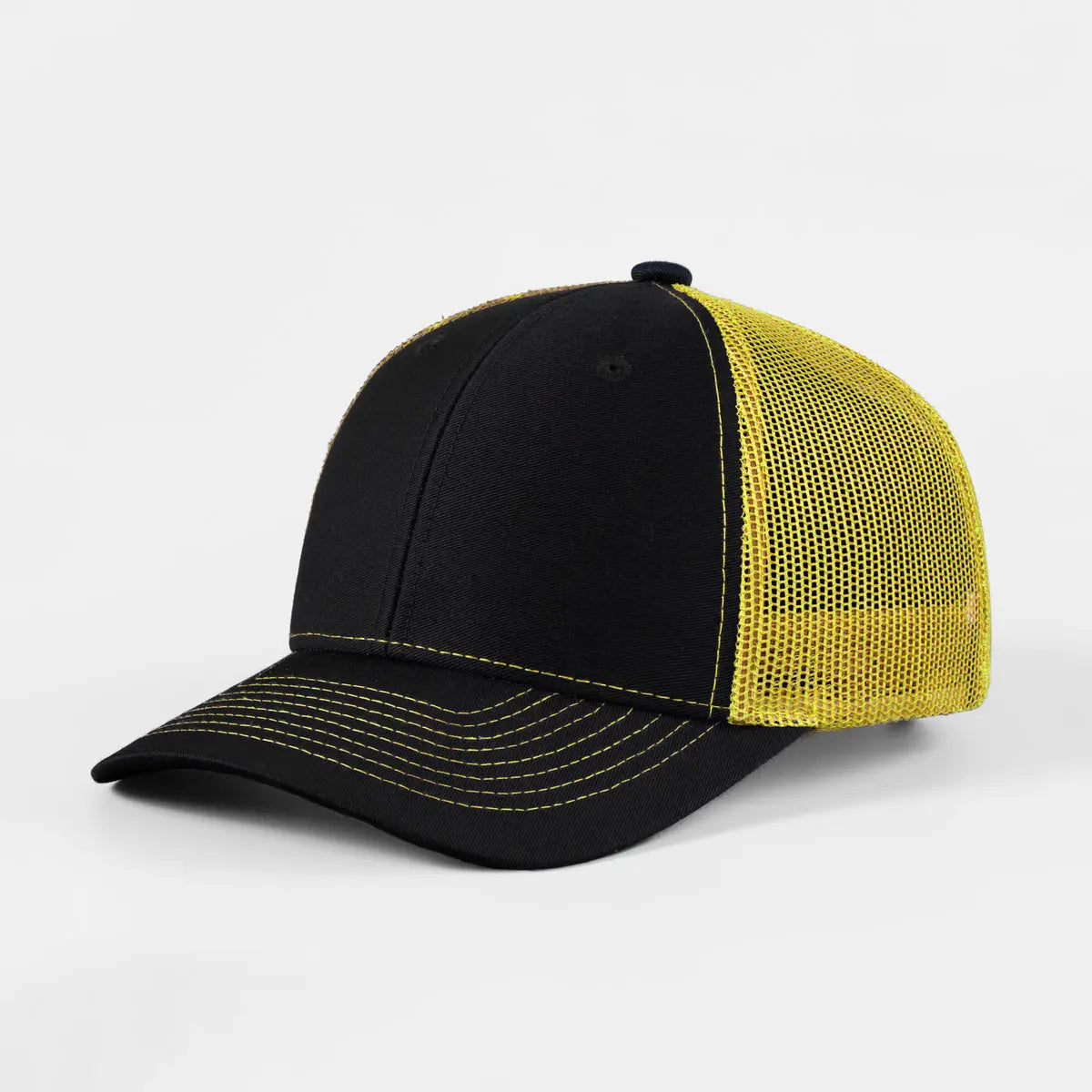 Wholesale Blank 6 Panel Mid Profile Structured Trucker Hat - 7018 Foremost Hat