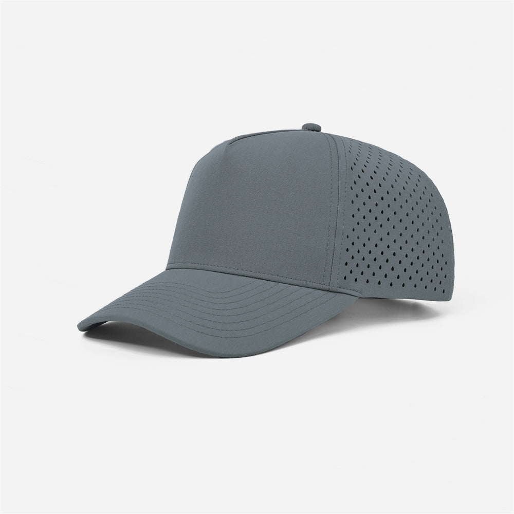Blank Laser Perforated 5 Panel Performance Snapback Golf Hat Wholesale - 6526 (Recycled Polyester)