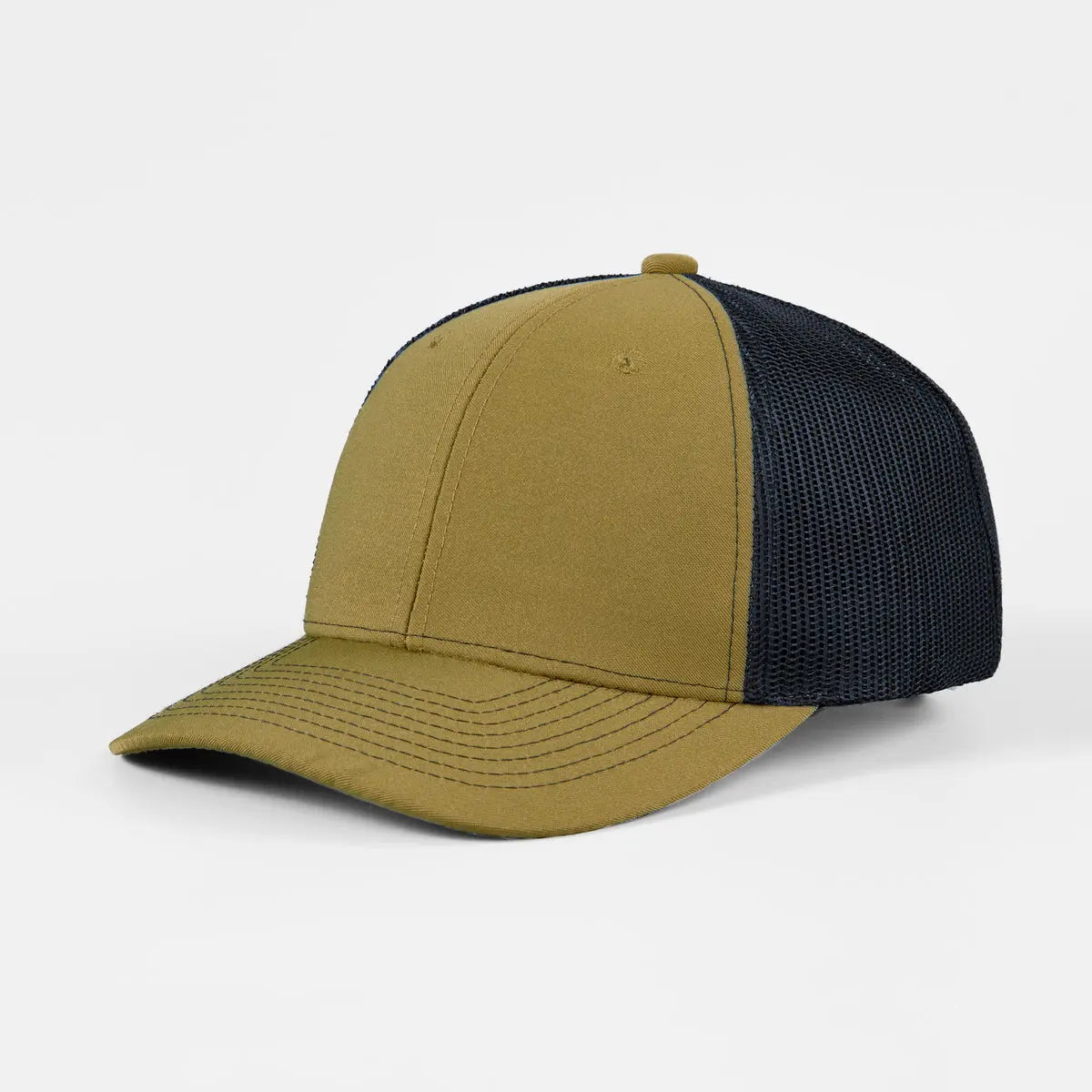 Wholesale Blank 6 Panel Mid Profile Structured Trucker Hat - 7018 Foremost Hat