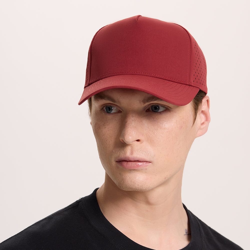 Blank Laser Perforated 5 Panel Performance Snapback Golf Hat Wholesale - 6526 (Recycled Polyester)