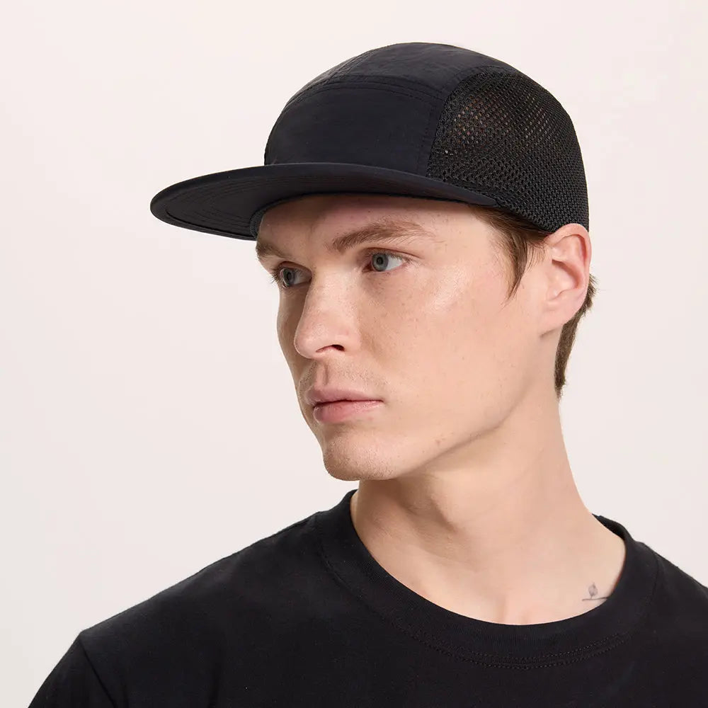 Blank Water Repellent 5 Panel Nylon Mesh Camper Hat - 5209