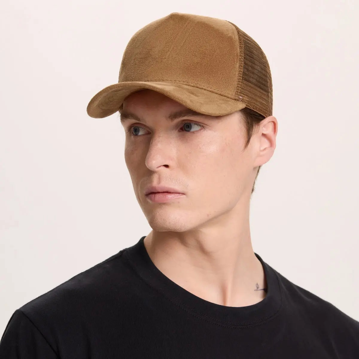 Blank Suede Mesh 5 Panel Trucker Hats Wholesale - 6710 Foremost Hat
