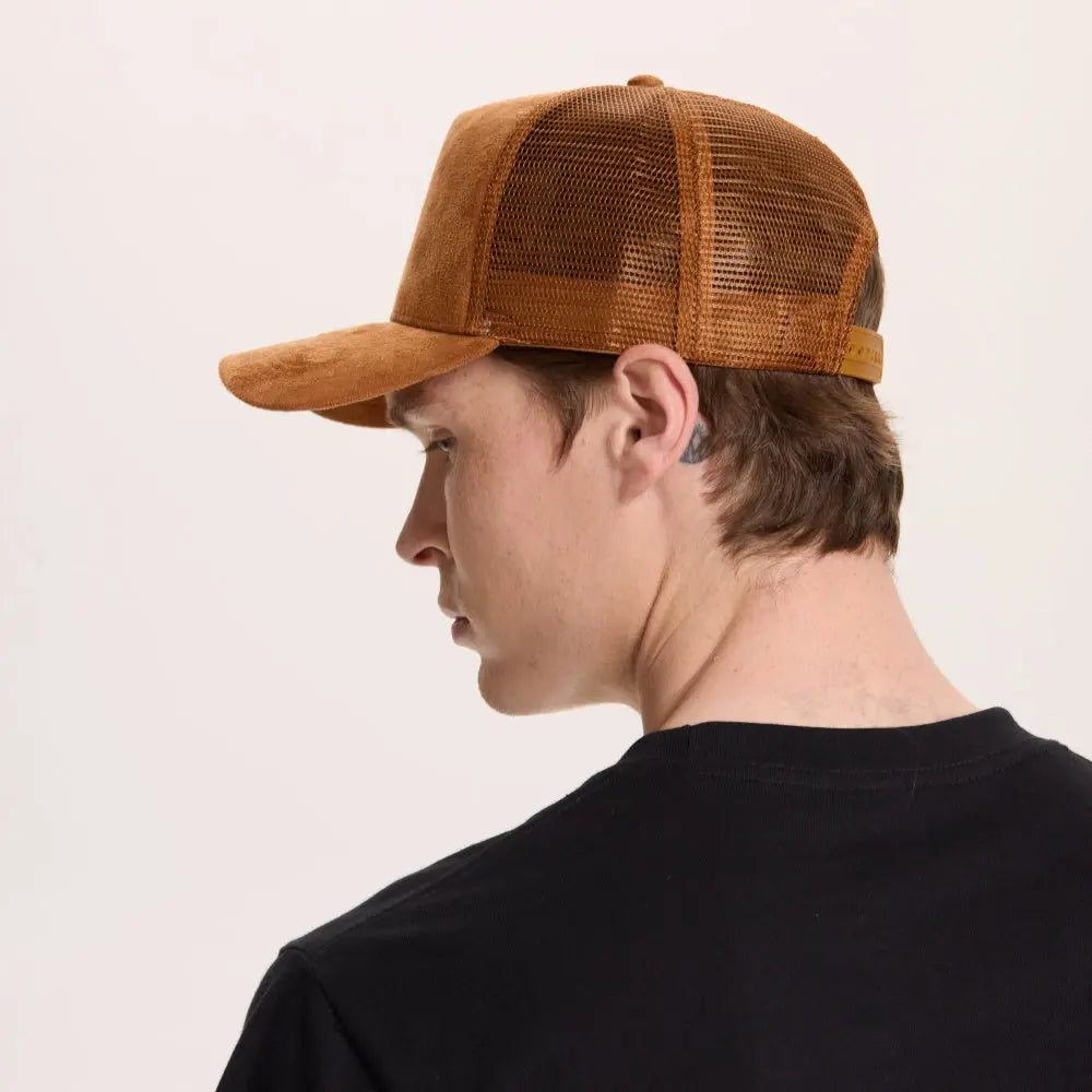 Blank Suede Mesh 5 Panel Trucker Hats Wholesale - 6710