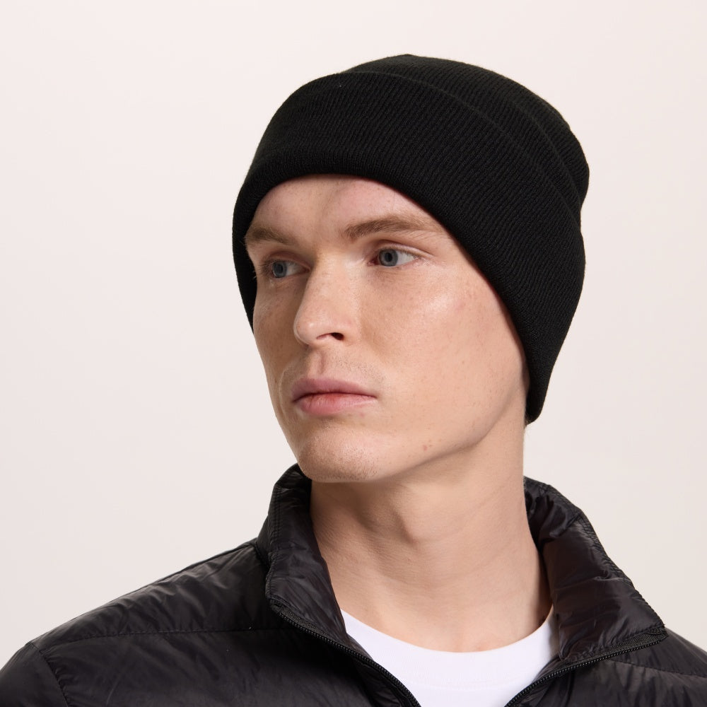 Blank Cuffed Satin Lined Knit Beanies Wholesale - 1176 ( Recycled Polyester & Acrylic )