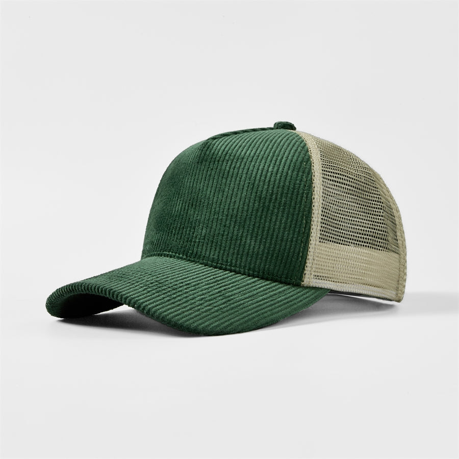 Blank 5 Panel Corduroy Trucker Hats Wholesale - 5129