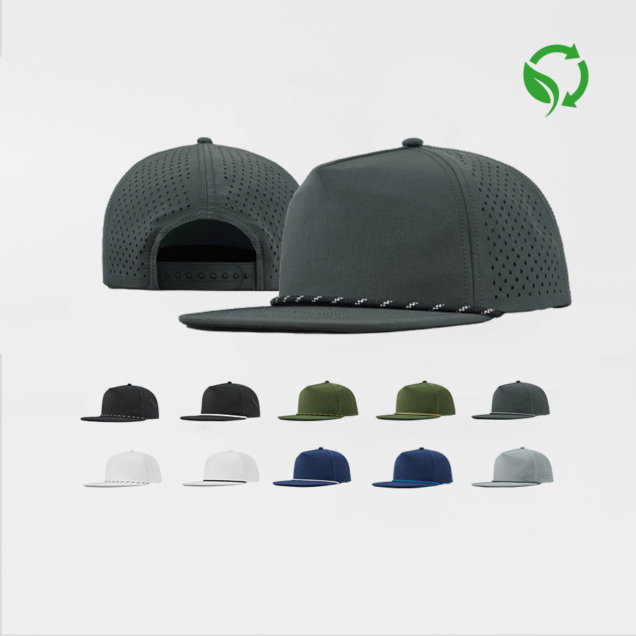 Blank Water Repellent 5 Panel Snapback Golf Hats with Rope Wholesale - 5015P