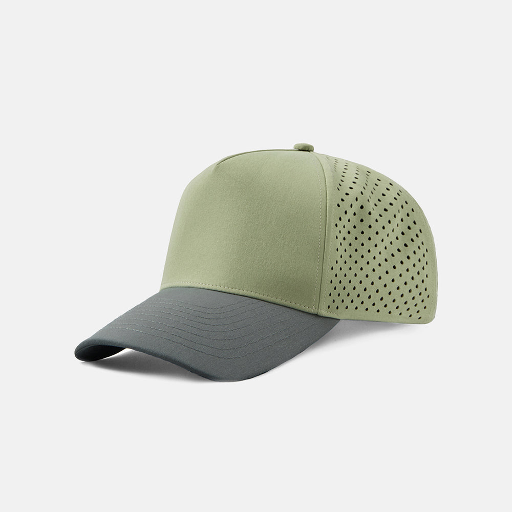 Blank Laser Perforated 5 Panel Performance Snapback Golf Hat Wholesale - 6526 (Recycled Polyester)