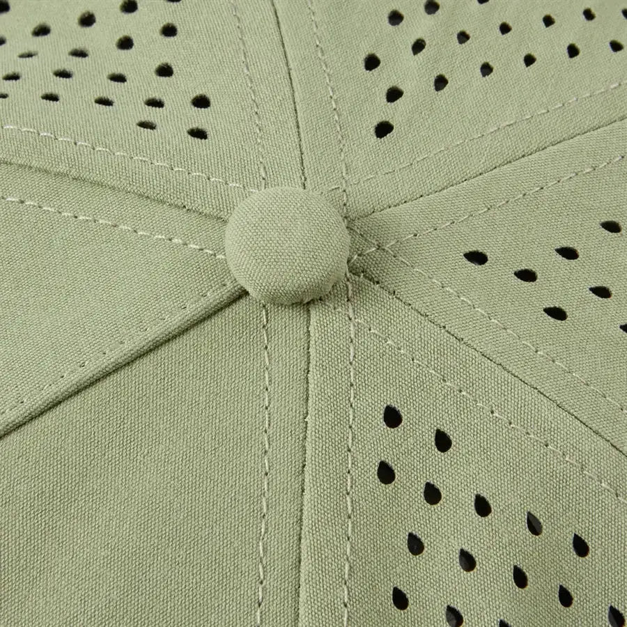 Blank Laser Perforated 5 Panel Performance Snapback Golf Hat Wholesale - 6526 (Recycled Polyester)