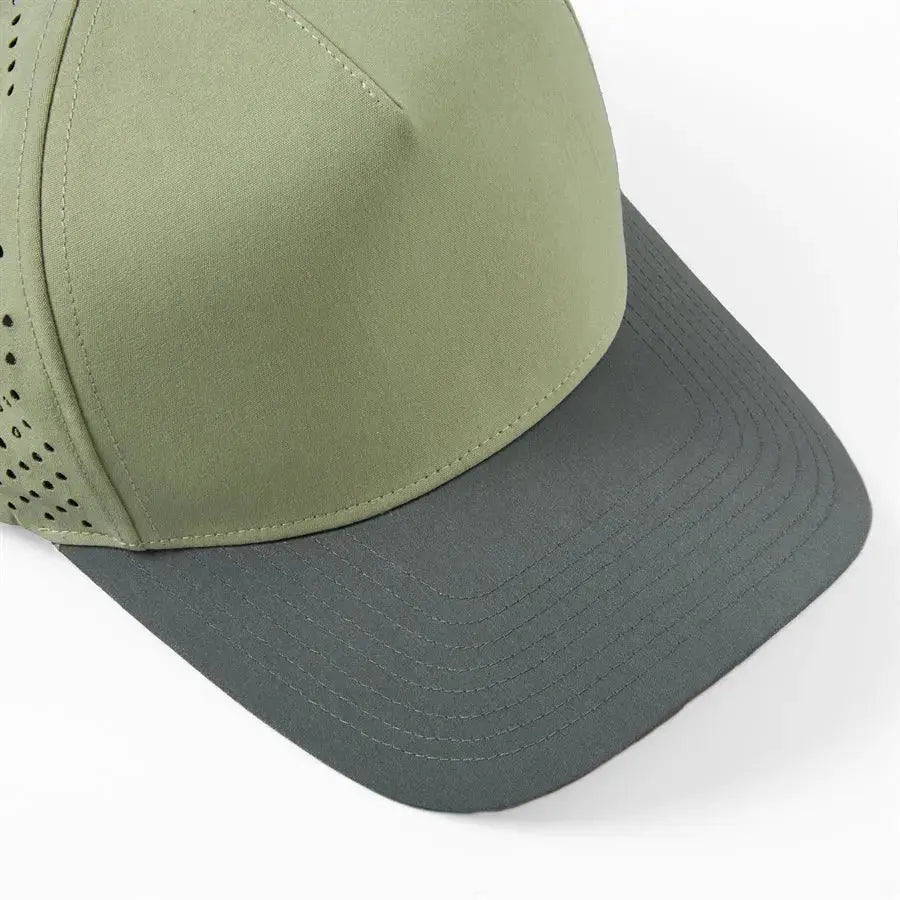 Blank Laser Perforated 5 Panel Performance Snapback Golf Hat Wholesale - 6526 (Recycled Polyester)