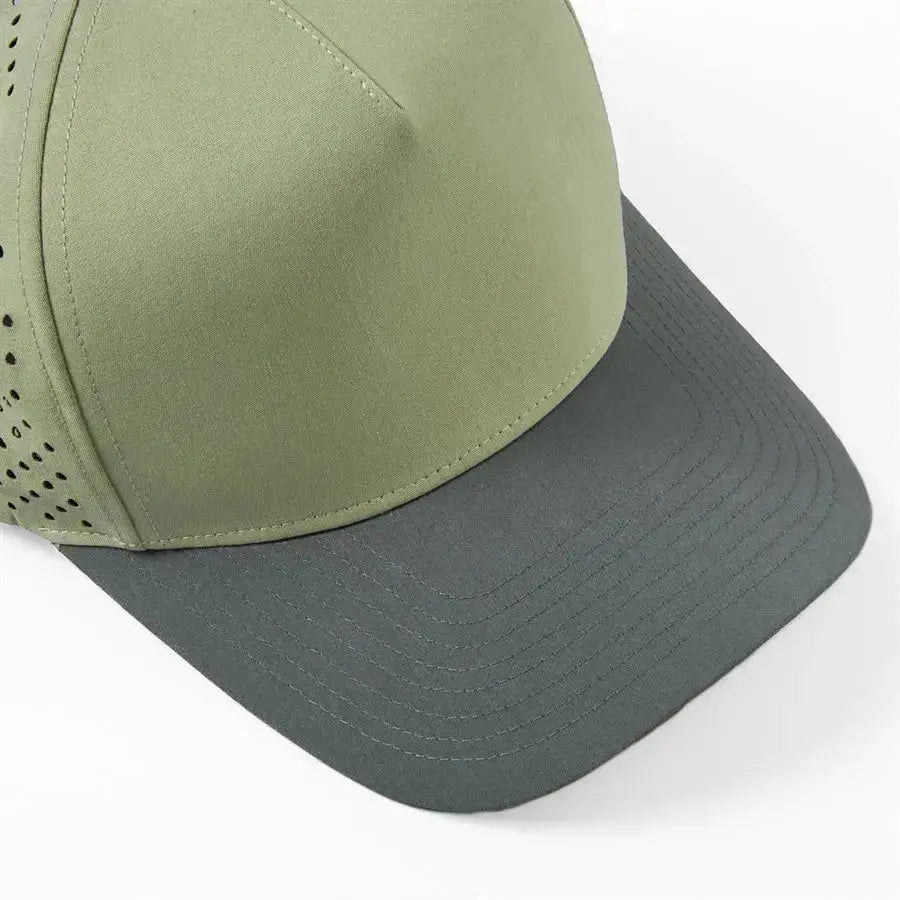 Blank Laser Perforated 5 Panel Performance Snapback Golf Hat Wholesale - 6526 (Recycled Polyester)