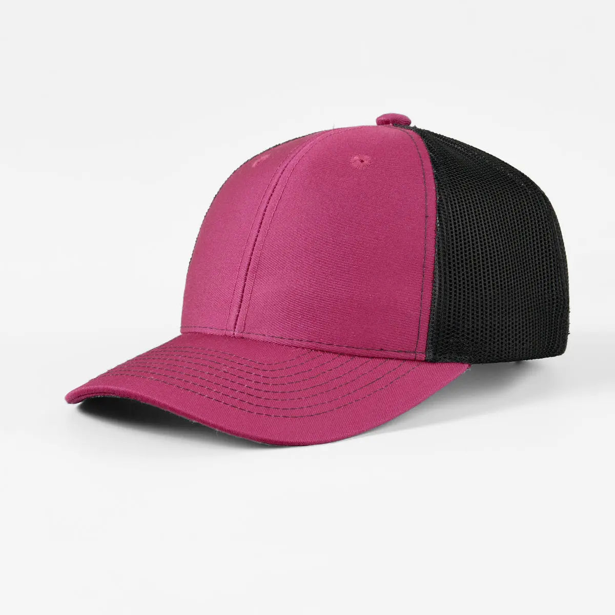 Wholesale Blank 6 Panel Mid Profile Structured Trucker Hat - 7018 Foremost Hat
