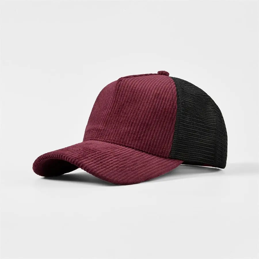 Blank 5 Panel Corduroy Trucker Hats Wholesale - 5129