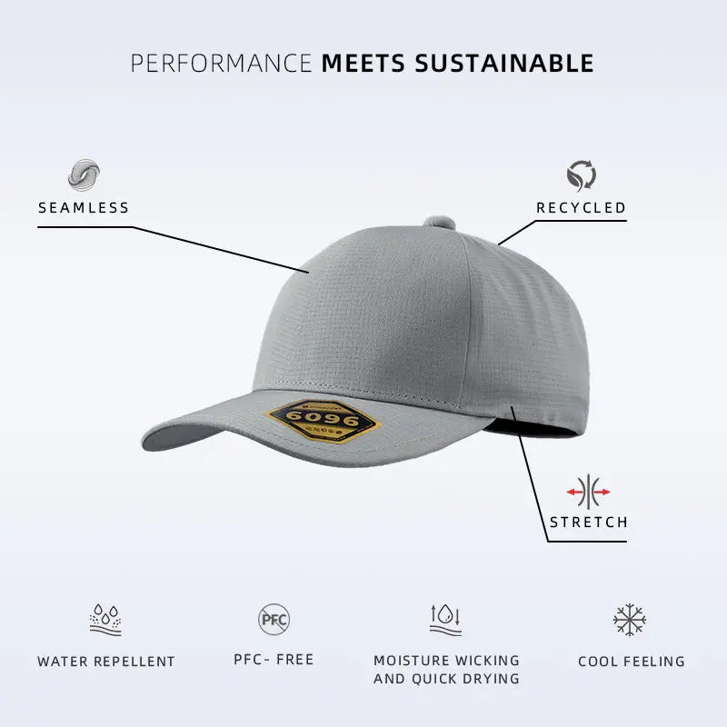 Blank Recycled Water Repellent Seamless Performance Fitted Cap Wholesale - 6096