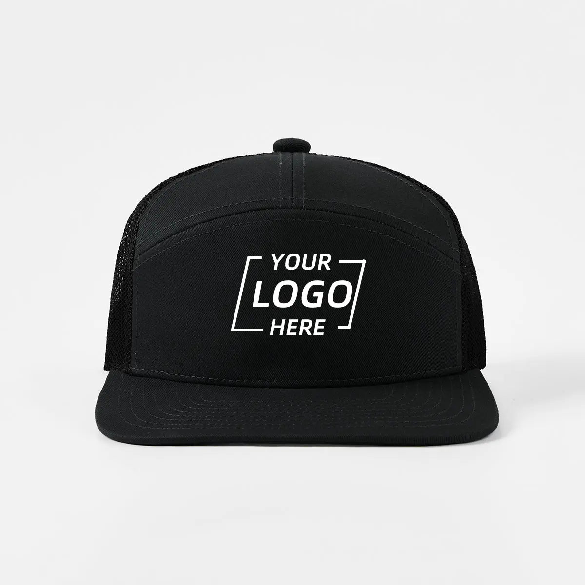 Blank Flat Bill 7 Panel Trucker Hat Wholesale - 6471 (Recycled) Foremost Hat