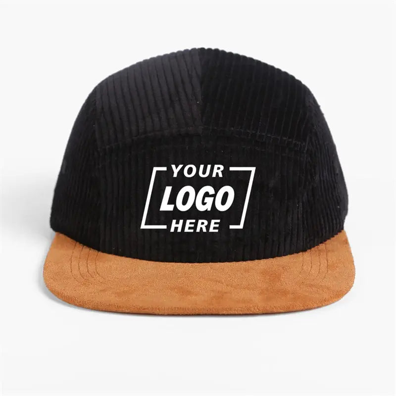 Blank Corduroy 5 Panel Flat Bill Camper Hat - 6715