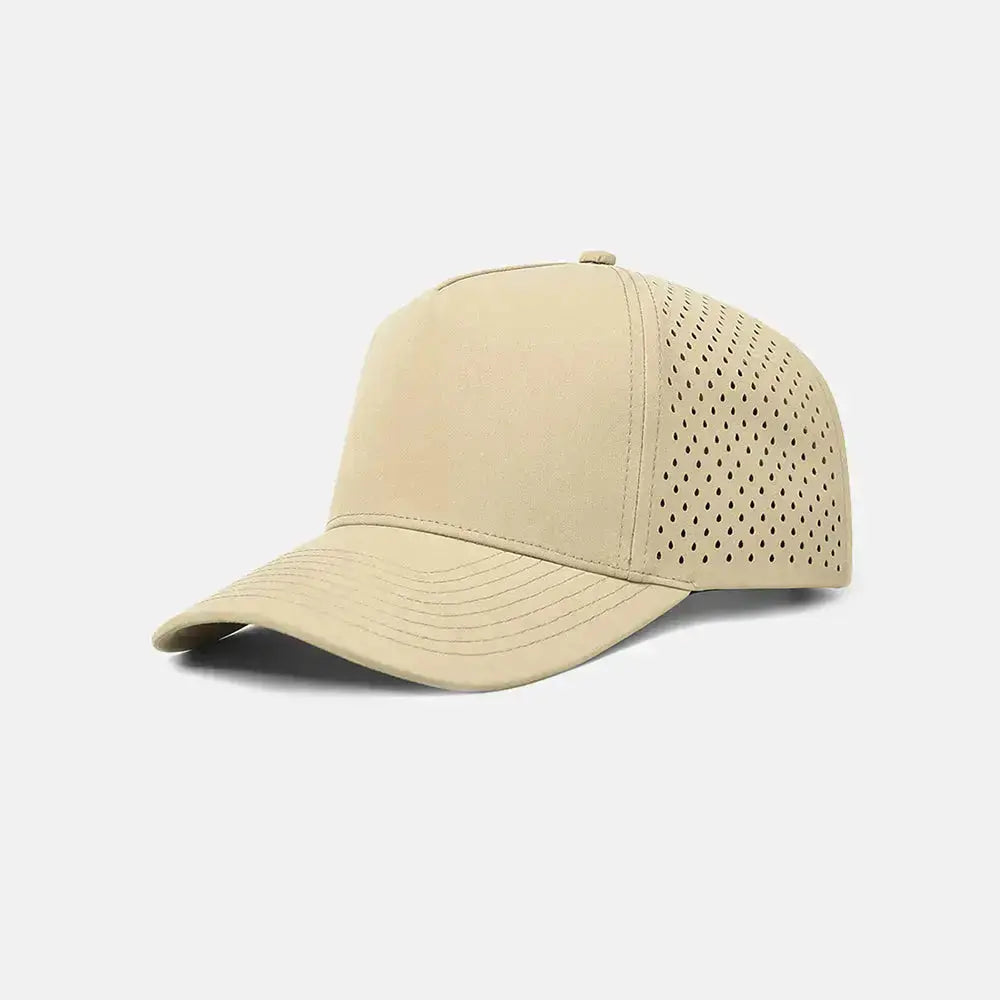 Blank Laser Perforated 5 Panel Performance Snapback Golf Hat Wholesale - 6526 (Recycled Polyester)